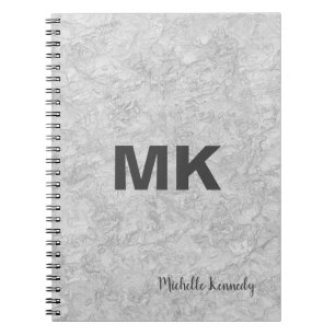 Cuaderno Pared Gris Monogramada Profesional Moderna