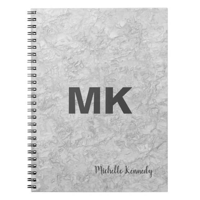 Cuaderno Pared Gris Monogramada Profesional Moderna (Frente)