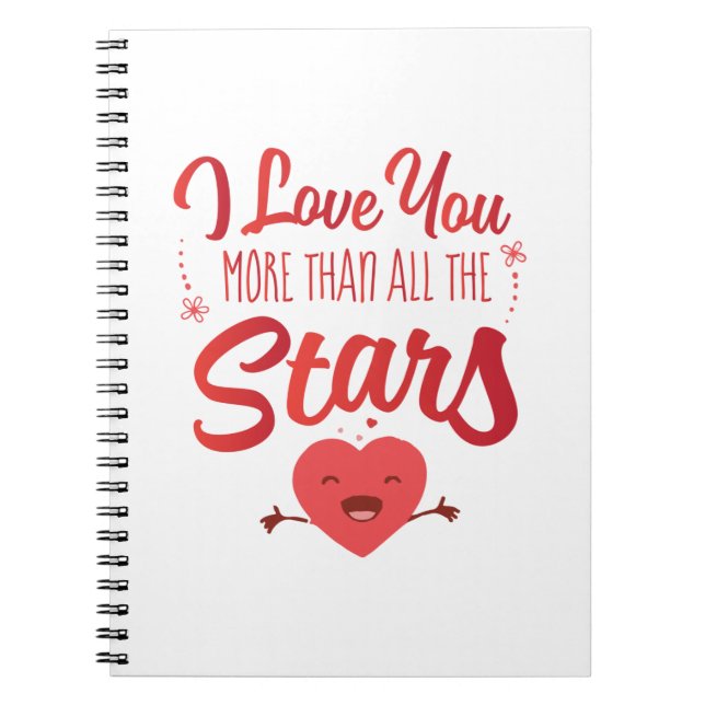 Cuaderno Pareja Arte Que Te Amo Más Que Todas Las Estrellas (Frente)