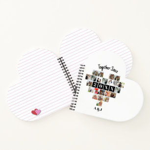 Cuaderno Pareja Collage de Fotos del Corazón Juntos Desde e