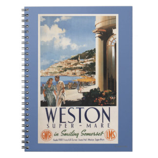 Cuaderno Pareja con vistas al Poster del Ferrocarril Coster