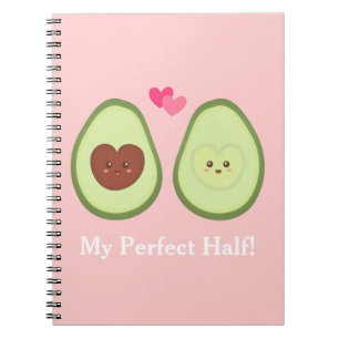 Cuaderno Pareja de aguacates lindos enamorados, mi mitad pe