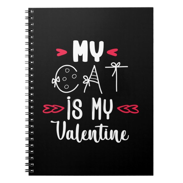 Cuaderno Pareja de arte mi gato es mi San Valentín (Frente)