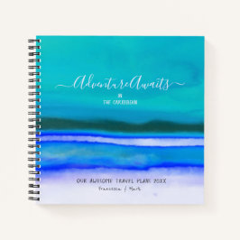 Cuaderno Pareja de aventura azul caribeño acuarela