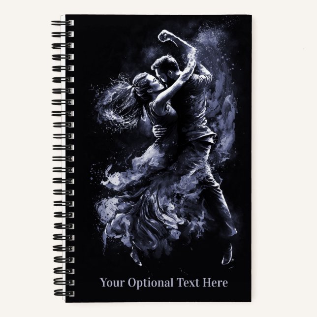 Cuaderno Pareja de baile de texto personalizado (Anverso)