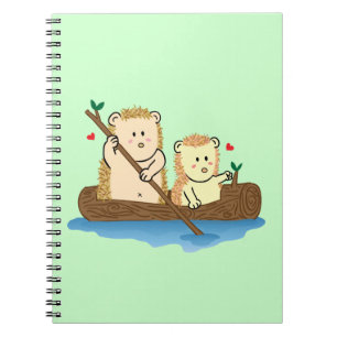 Cuaderno Pareja de erizos lindos navegando en barco de made