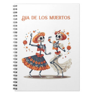 Cuaderno Pareja de Esqueleto Bailando Custom Día de los Mue
