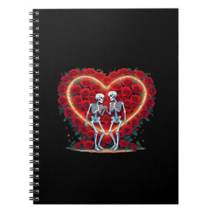 Cuaderno Pareja De Esqueleto Manteniendo Las Manos Dentro D