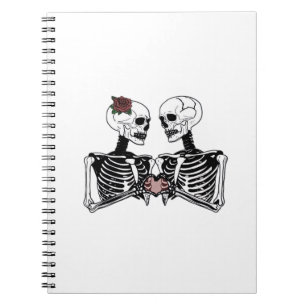Cuaderno Pareja De Esqueleto Romántico - Gótico Con Manos D