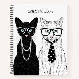 Cuaderno Pareja De Gatos   Añadir su nombre