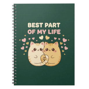Cuaderno Pareja de Gatos Kawaii Adorables Enamorados   La M