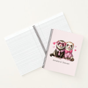 Cuaderno Pareja de nutrias lindas enamoradas