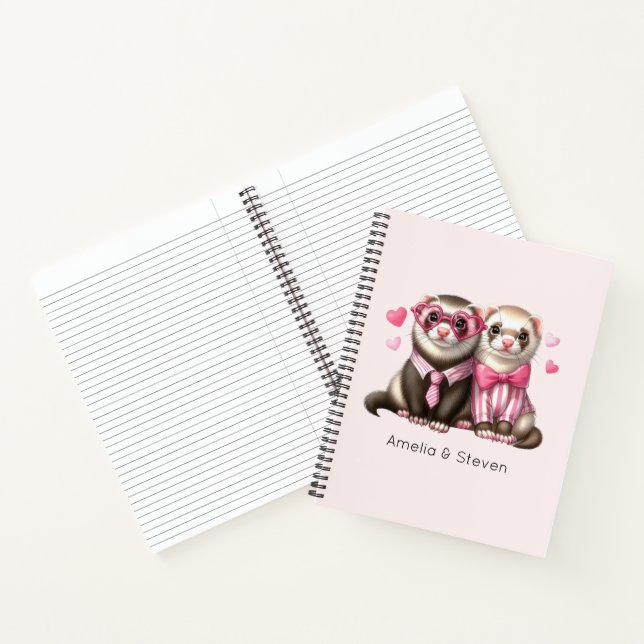 Cuaderno Pareja de nutrias lindas enamoradas (Interior)