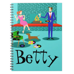 Cuaderno Pareja retro de personalizable con bloc de notas d