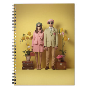 Cuaderno Pareja Retro En Amarillo