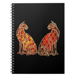 Cuaderno Pareja roja y dorada de gato