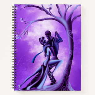 Cuaderno Pareja romántica bailando con morado de tango