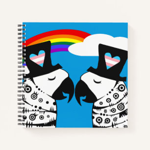 Cuaderno Pareja transgénero de loros gay