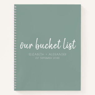 Cuaderno Pareja verde de la lista de nuestro cubo