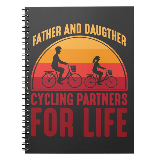 Cuaderno Parejas de ciclismo para padres y hijas para la vi (Frente)