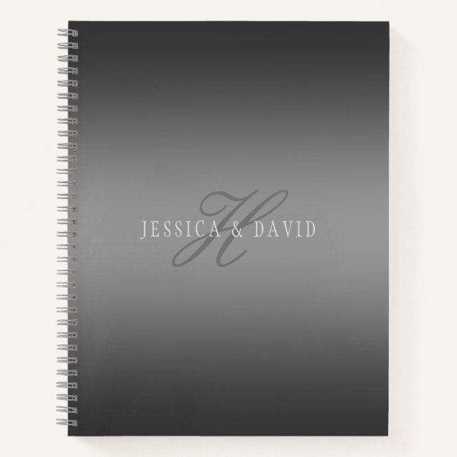 Cuaderno Parejas Nombres y apellidos Monograma Gradiente Gr (Anverso)