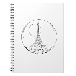 Cuaderno parís en una bola de vidrio