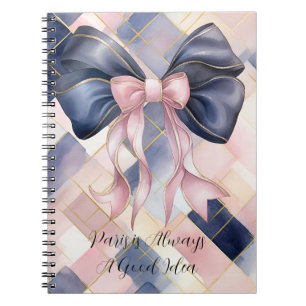 Cuaderno París es siempre una buena idea lazo azul rosa