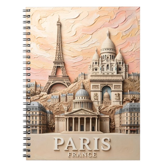 Cuaderno París Francia Europa Moderno Pastel Texturizado Vi (Frente)