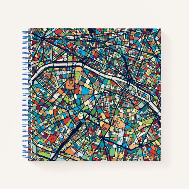 Cuaderno París Francia | Mapa de colores (Anverso)
