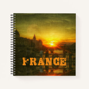 Cuaderno París Francia Seine River Sunset Architecture