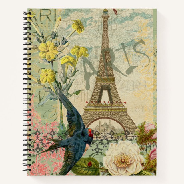 Cuaderno París Francia Viaje Viaje Viejo Pintura de Arte An (Anverso)