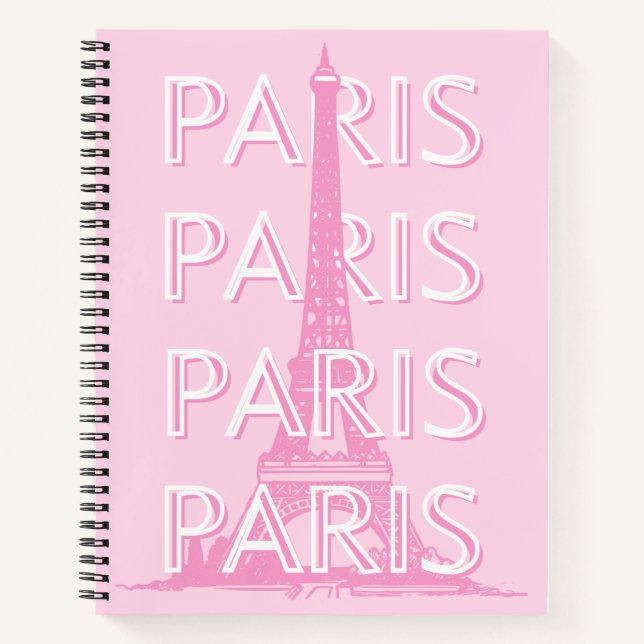 Cuaderno París Viajes Arte, Viajes, Arte Preppy, Rosa (Anverso)