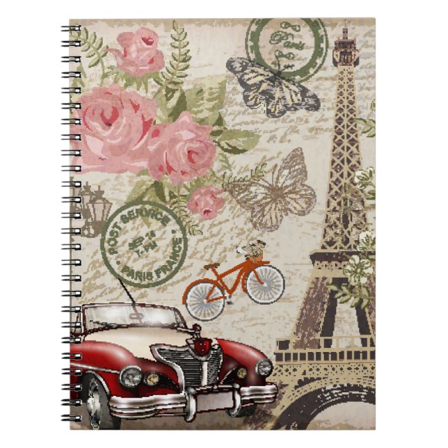 Cuaderno Paris Vintage: Estilo Postcard (Frente)