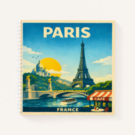 Cuaderno Paris Vintage Travel Poster Notebook