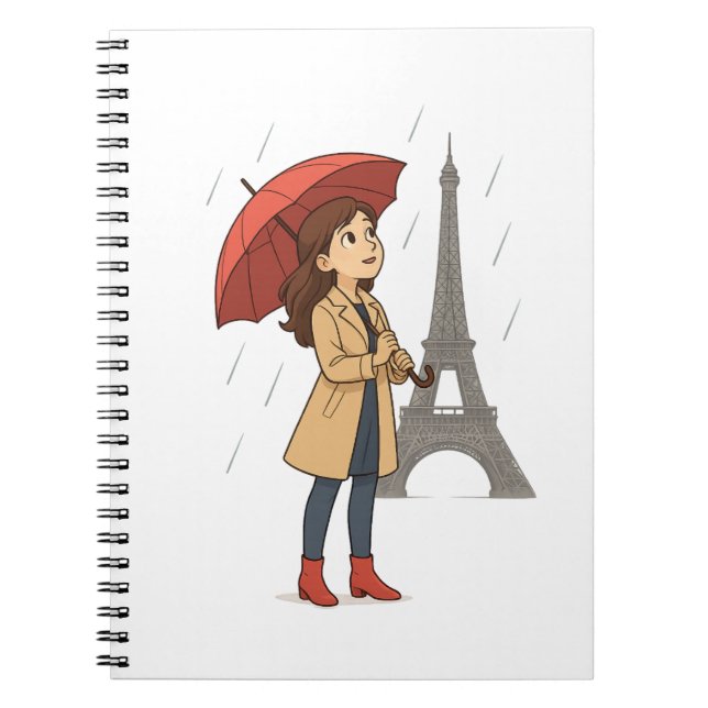 Cuaderno Parisian Wonder" – Dziewczyna z parasolką pod Wież (Frente)