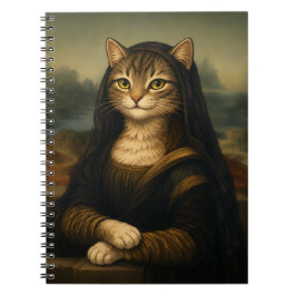Cuaderno Parodia de gato de la Mona Lisa Arte del Renacimie