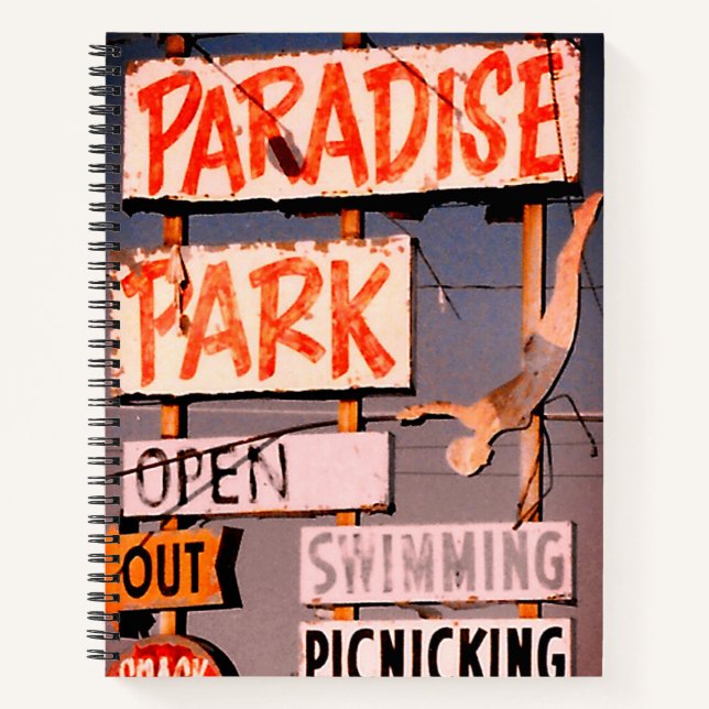 Cuaderno Parque de diversiones Paradise Foto Retro (Anverso)