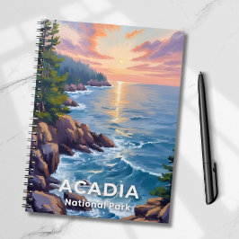 Cuaderno Parque nacional Acadia | Maine Painting Travel Art