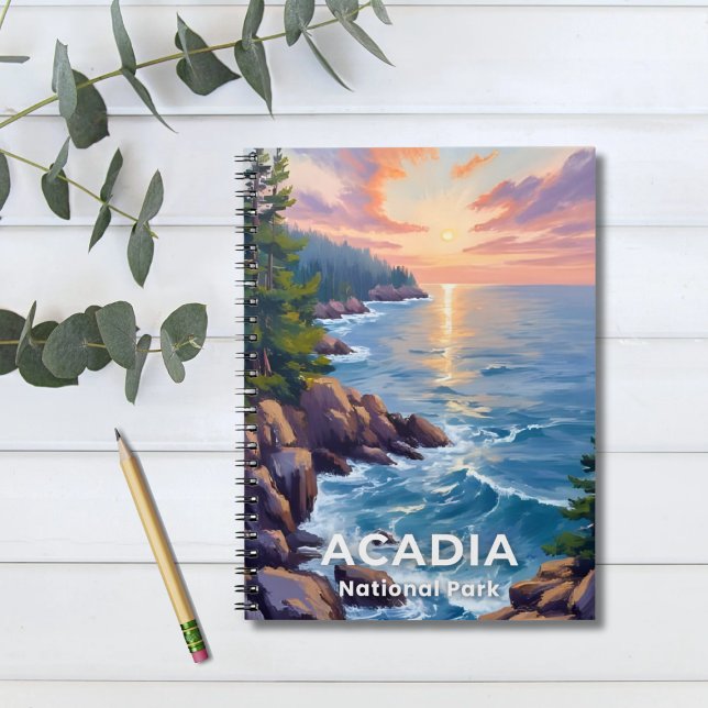 Cuaderno Parque nacional Acadia | Maine Painting Travel Art (Subido por el creador)