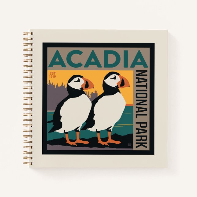 Cuaderno Parque nacional Acadia, Maine | Puffins (Anverso)
