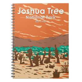 Cuaderno Parque nacional árbol Joshua Turquía cierra dunas 
