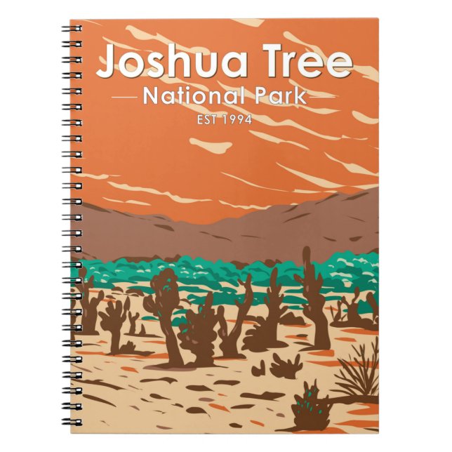 Cuaderno Parque nacional árbol Joshua Turquía cierra dunas  (Frente)