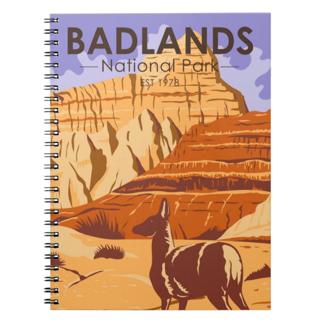 Cuaderno Parque nacional Badlands Dakota del Sur (Frente)
