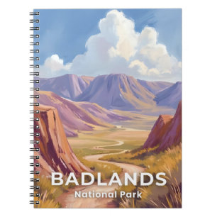 Cuaderno Parque Nacional Badlands Dakota del Sur Arte de Vi
