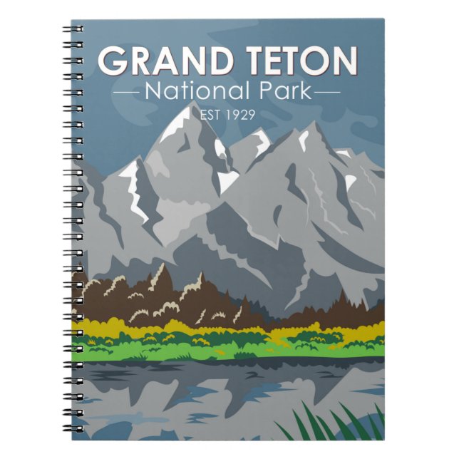 Cuaderno Parque nacional del Gran Tetón Vintage Wyoming (Frente)