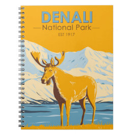 Cuaderno Parque nacional Denali Alaska Moose Vintage