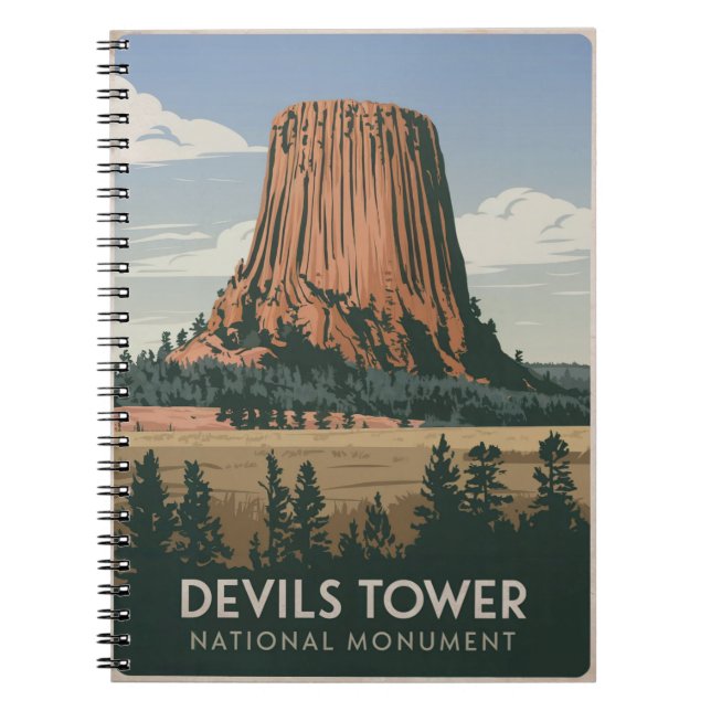 Cuaderno Parque nacional Devils Tower Vintage (Frente)