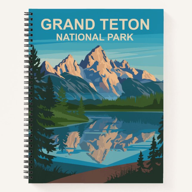 Cuaderno Parque nacional Gran Teton Paisaje Arte de viajes (Anverso)