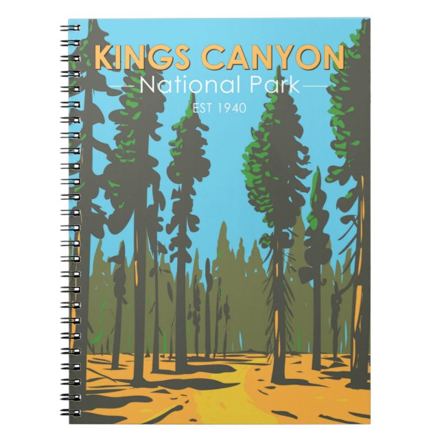 Cuaderno Parque nacional Kings Canyon Subvención Vintage (Frente)
