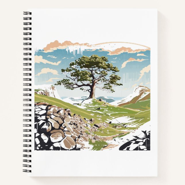 Cuaderno Parque nacional Northumberland Sycamore Gap Tree (Anverso)